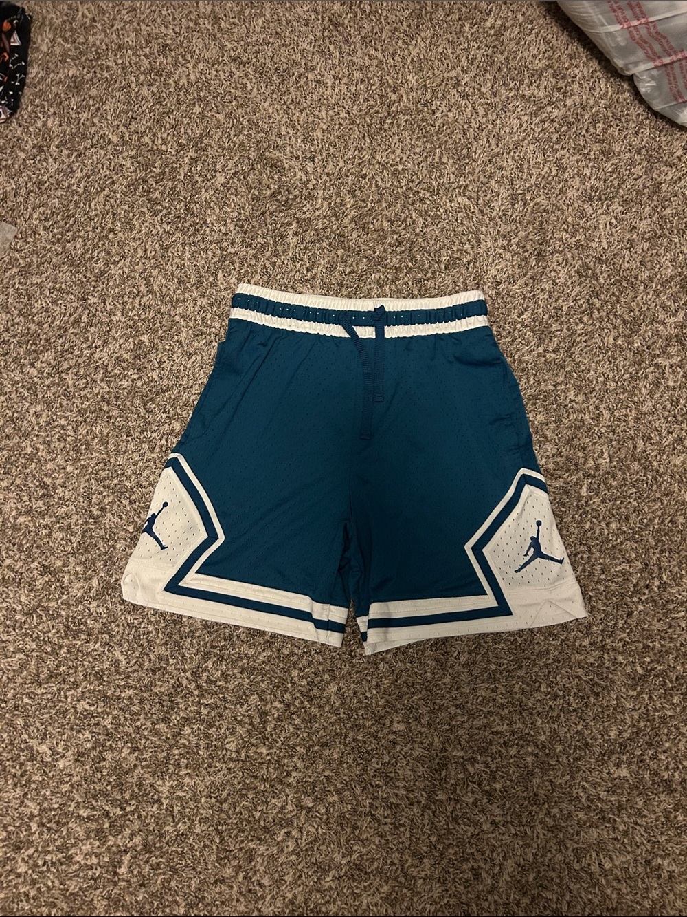Jordan Dri-Fit Blue and White Athletic Basketball Shorts